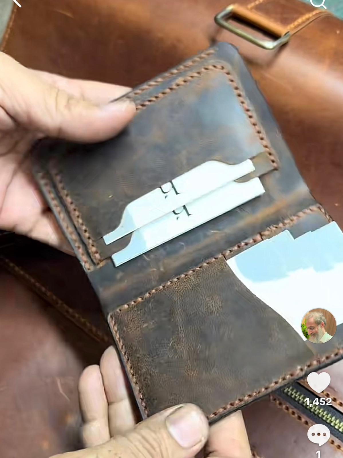 Half Long – Wax Pullup Leather Handmade Wallet - Image 2