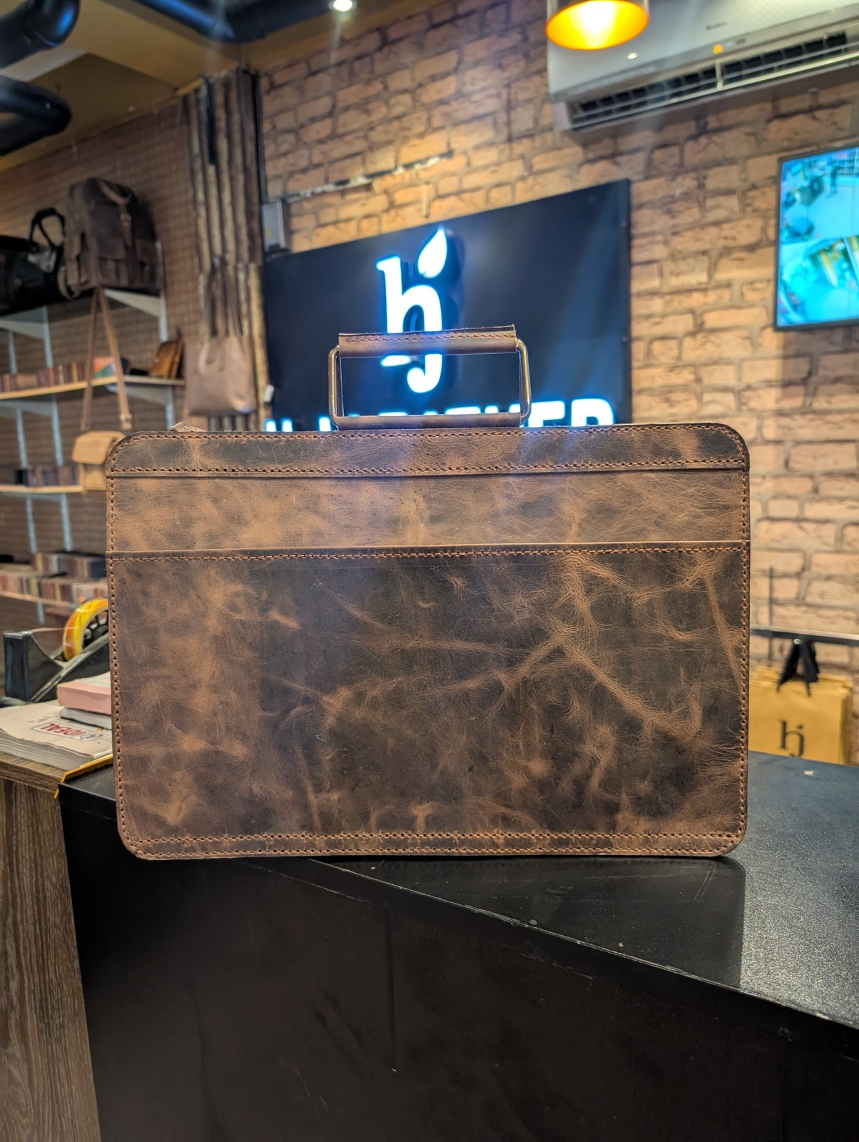 Wax Pullup Leather Handmade Laptop Bag