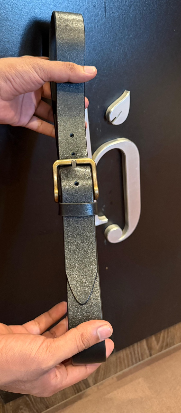 Handmade Black Leather Belt - Image 3