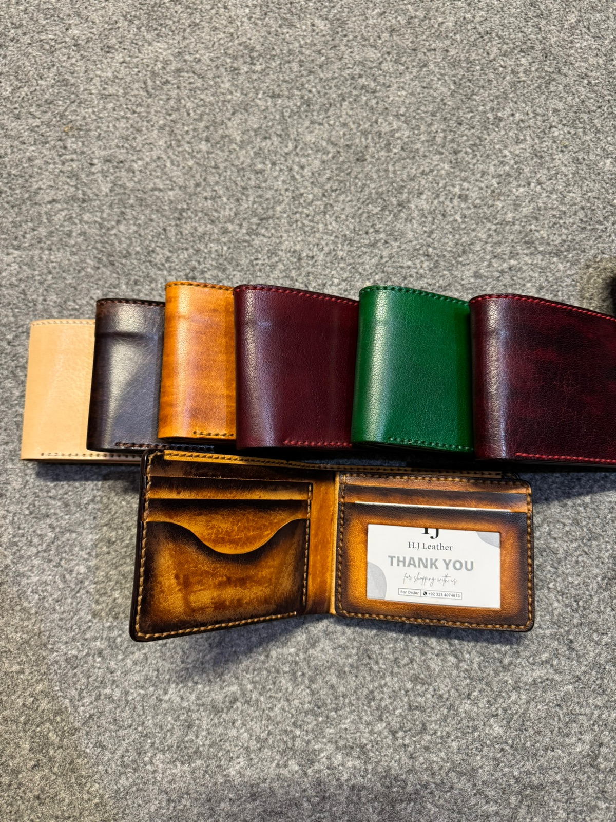 Diamond 3 Hand-Dyed Vegtan Leather Wallet Eleven Card Slots - Image 2