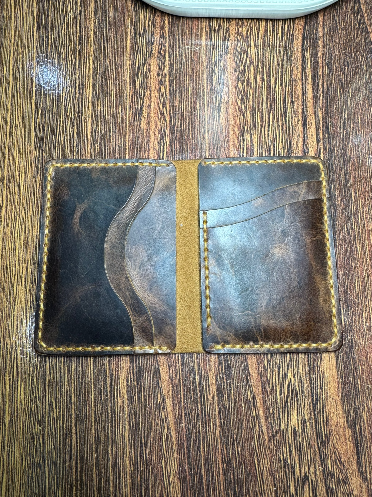 Wax Pullup Leather Handmade Card Holder - Image 2