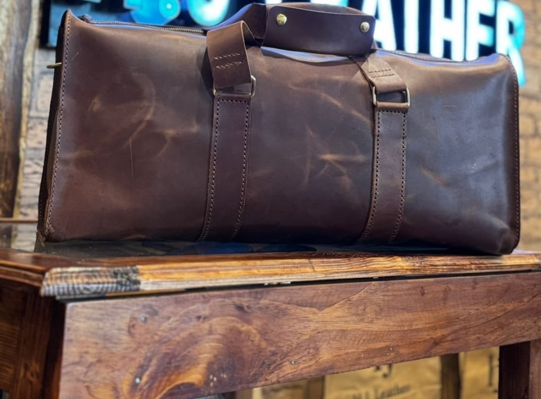 Wax Pullup Leather Handmade Duffle Bag