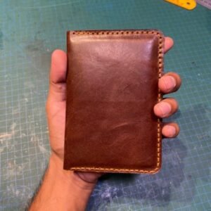 Handmade leather passport cover