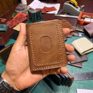 Handmade leather mini wallet