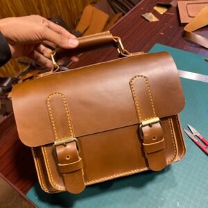 Handmade leather mens  bag