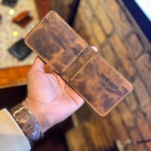 Handmade leather wax pull up wallet