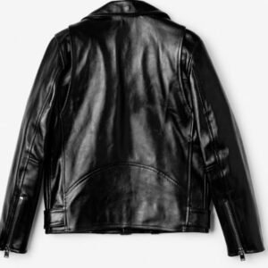 Lamb Skin Leather Puffer Vest | Black