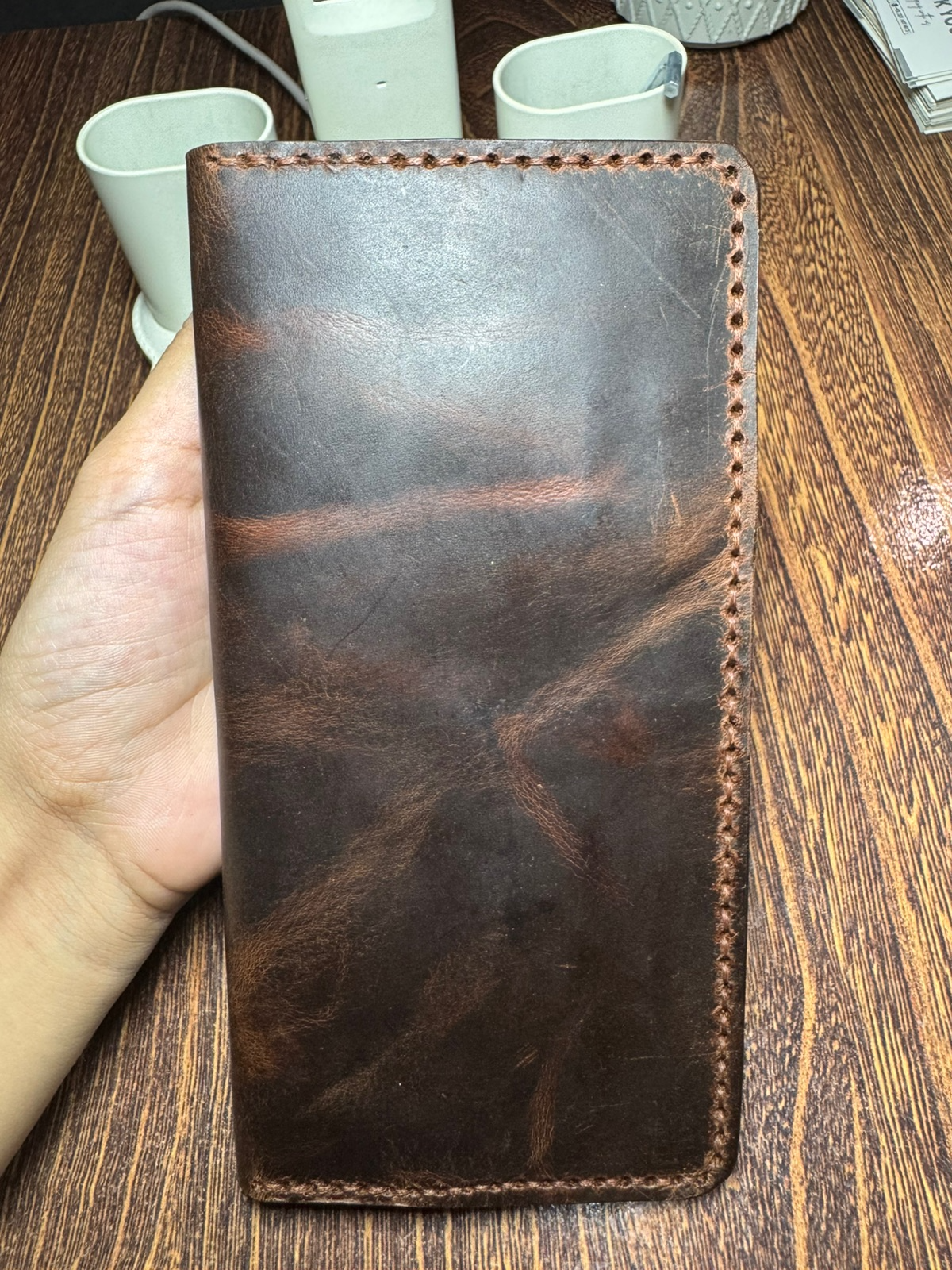 Wax Pullup Leather Handmade Wallet – High Capacity