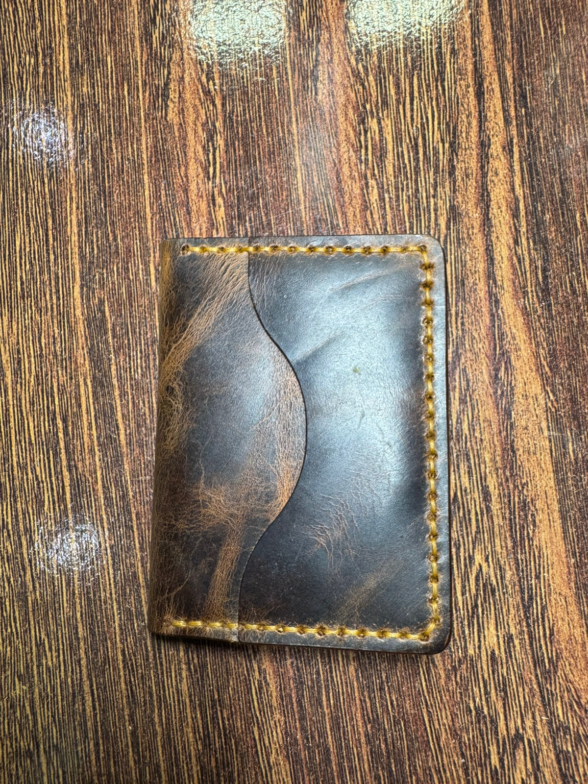 Wax Pullup Leather Handmade Card Holder
