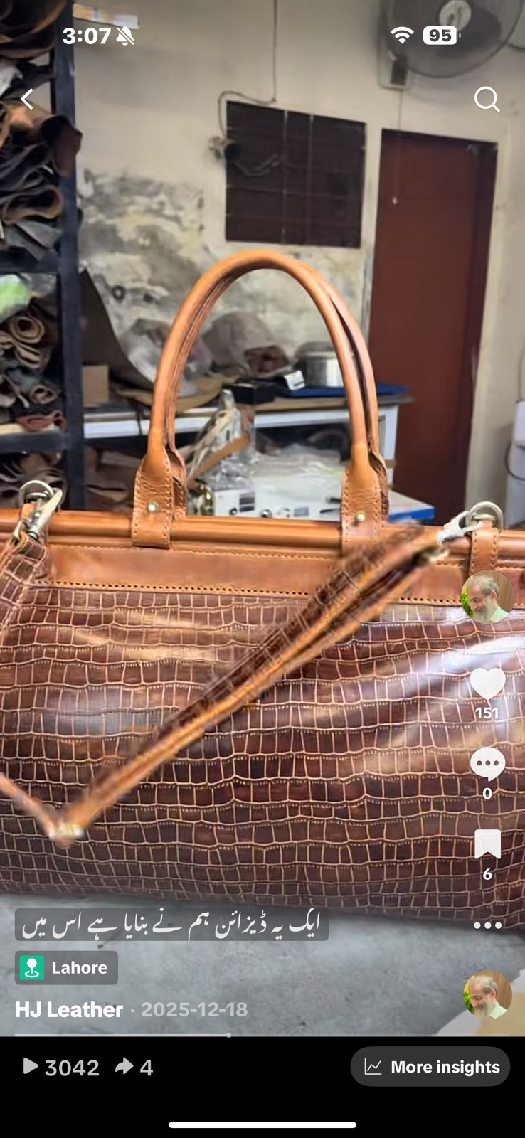 Pure Leather Handmade Duffle Bag - Image 2