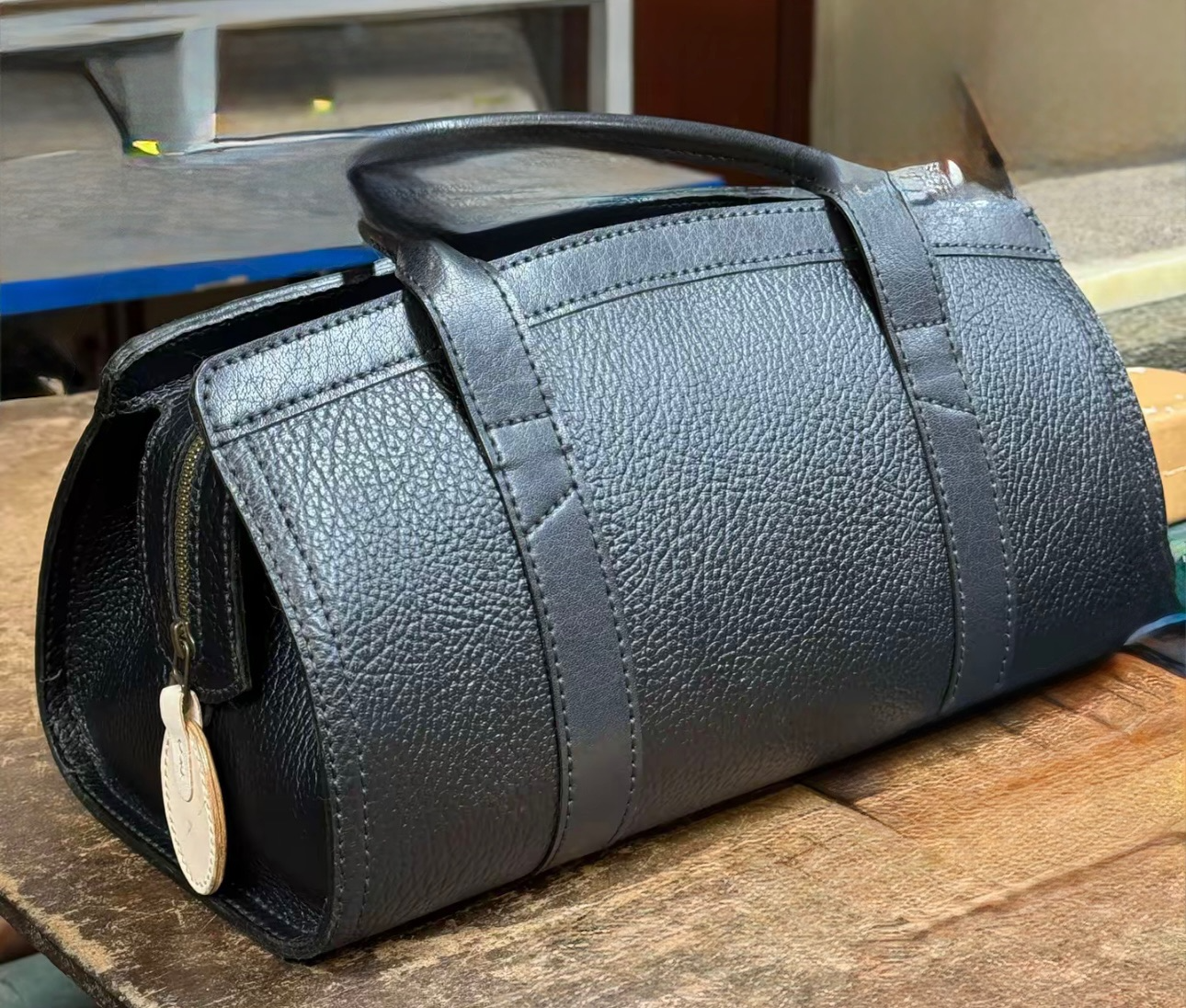 Mild Grain Leather Handmade Duffle Bag