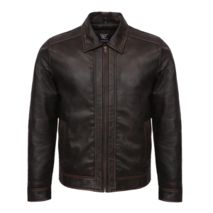 Black Leather Jacket (Coffee)