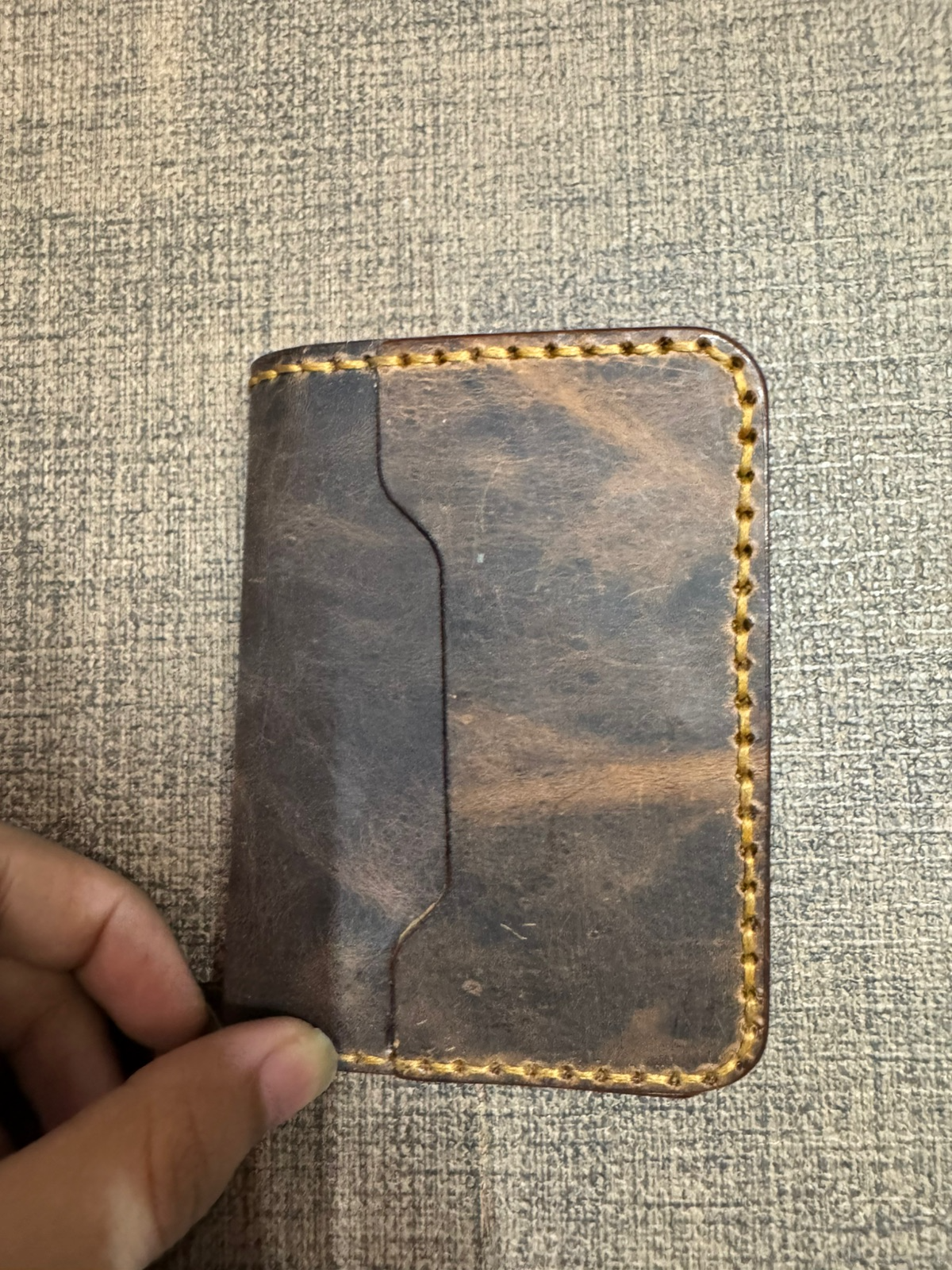 Wax Pullup Leather Handmade Card Holder - Image 2