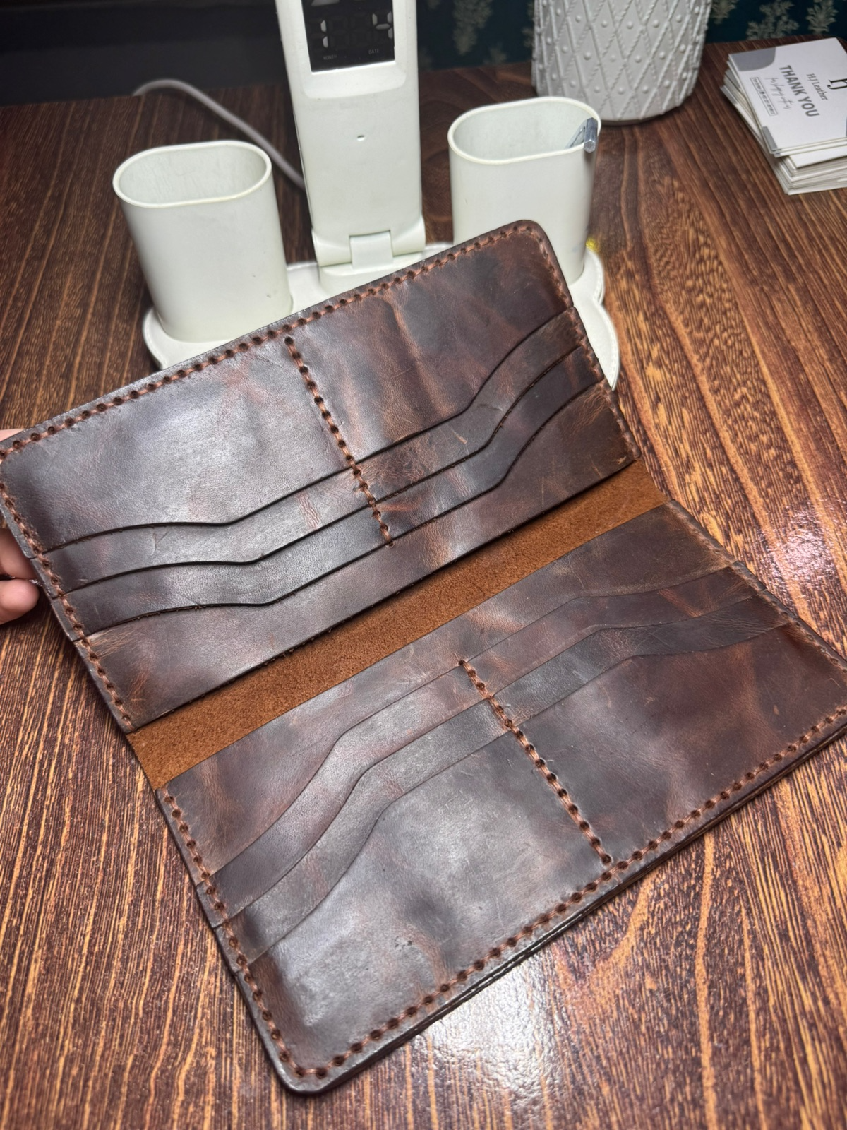 Wax Pullup Leather Handmade Wallet – High Capacity - Image 2