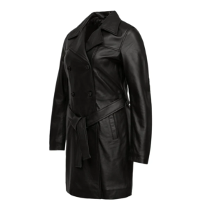Women's Premium Leather Long Coat